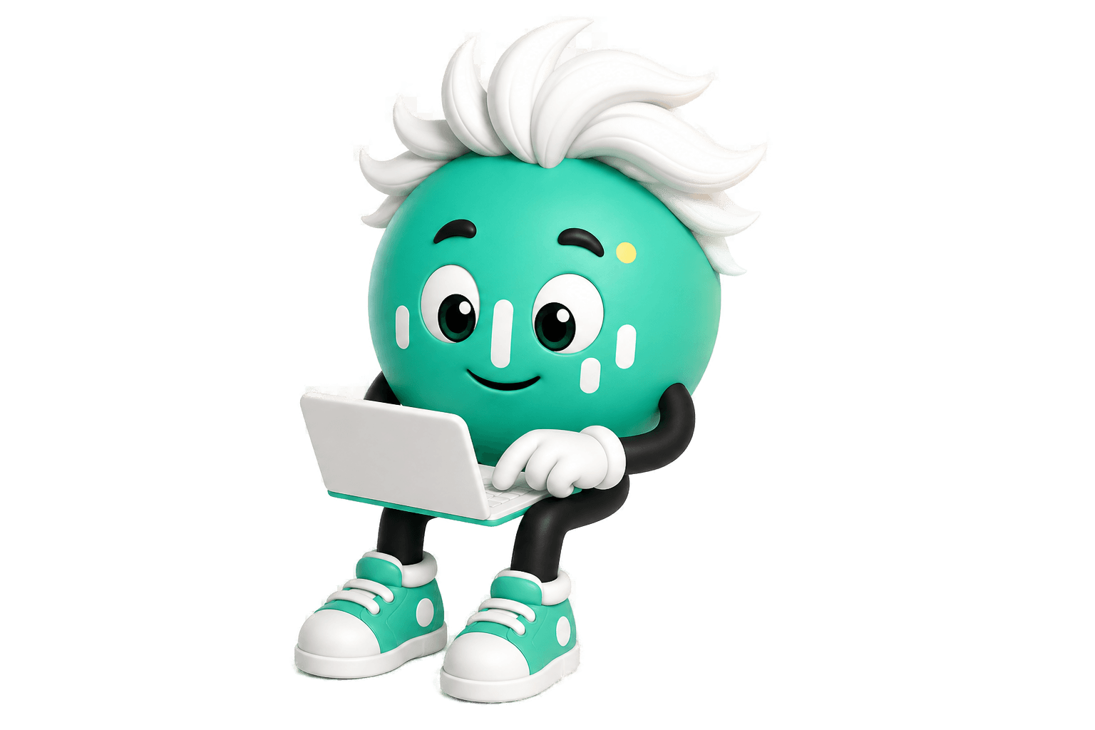 zep arbeitet am Laptop mit dem Grok-Coding-Modell